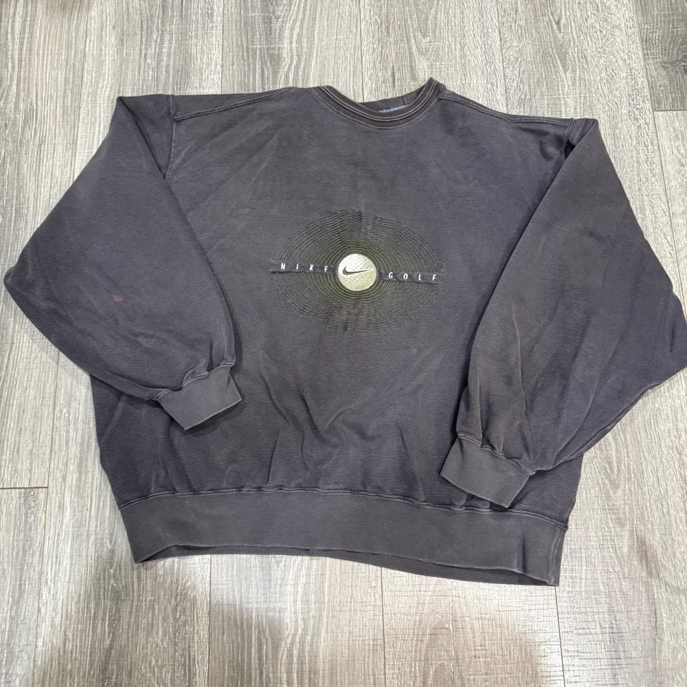 1990s vintage Nike golf Men's Dark Gray Crewneck embroidered